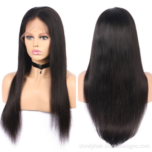 Straight Lace Front Wig 100% Human Hair Raw Indian Cuticle Aligned Virgin Hair Bundles Wholesale Wigs 100% Human Hair Vendors